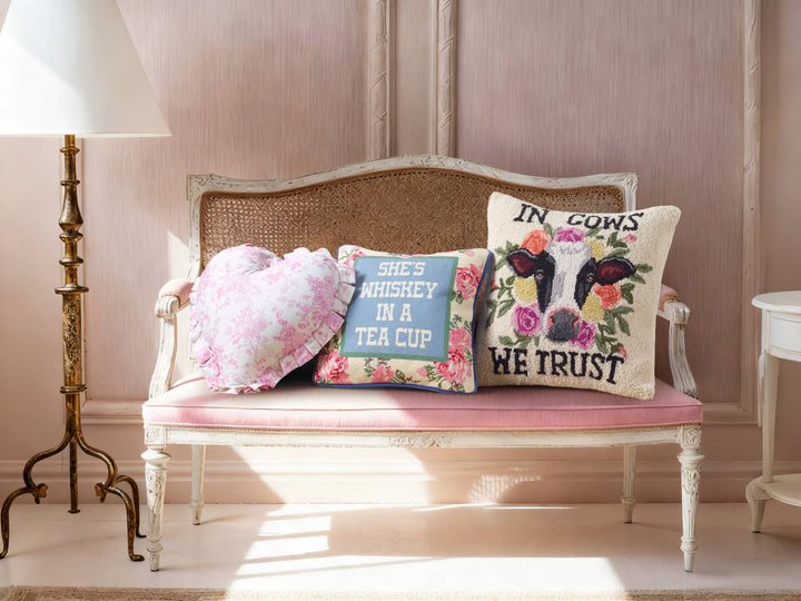 Heart Toile Pillow - Junk Gypsy
