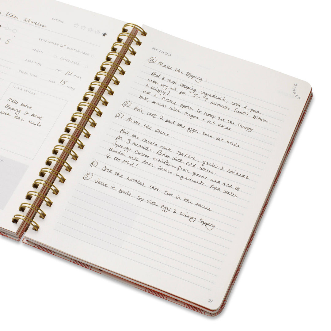 Lobster Gingham B5 Hardcover Spiral Recipe Journal