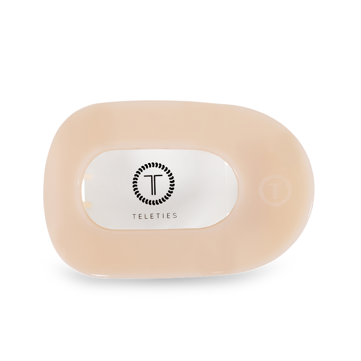 Large Round Flat Hair Clip-Almond Beige