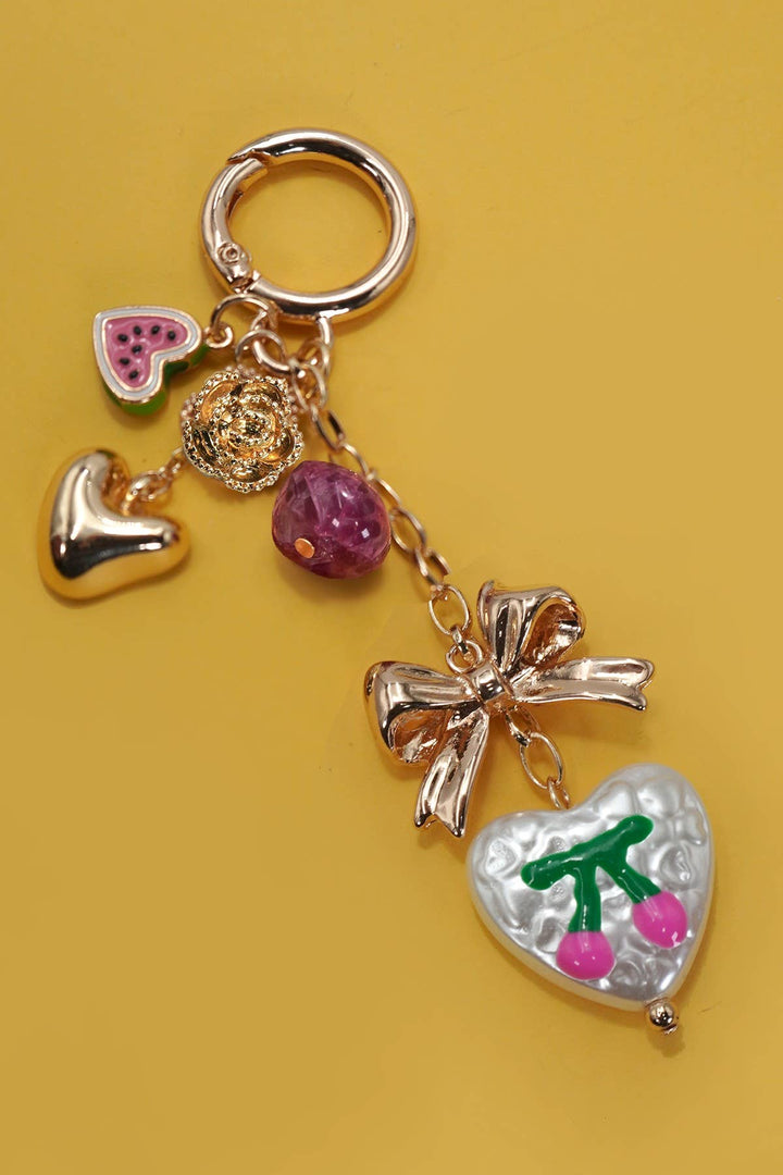 Heart and Bow Bag Charm