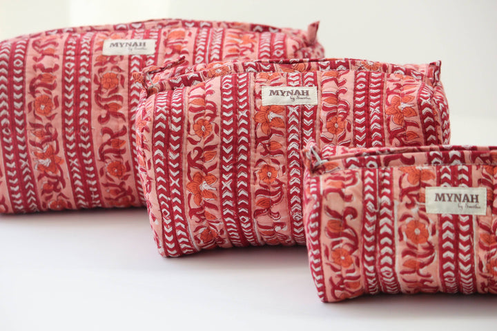 Terracotta Stripes Cosmetic Bag