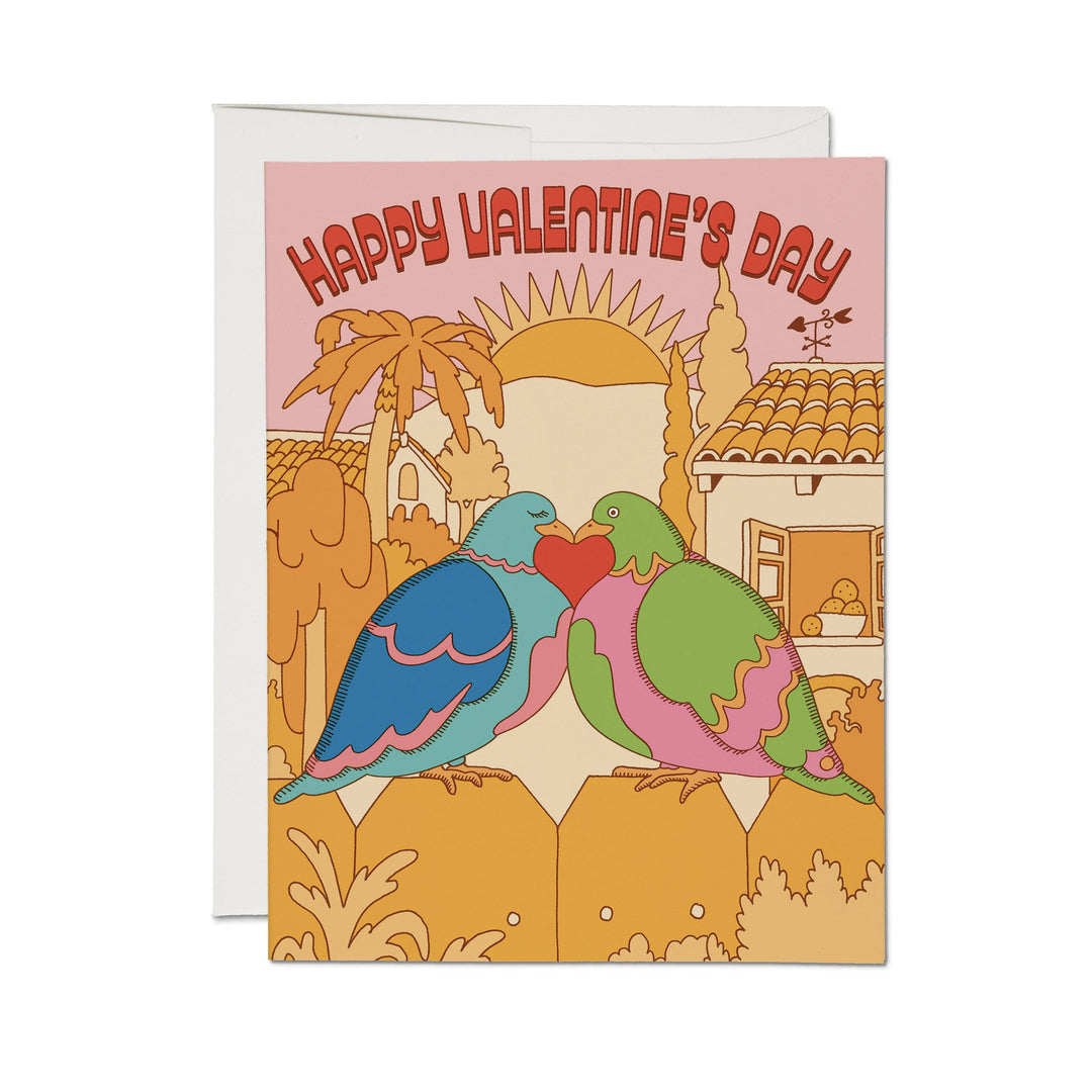 Lovebirds greeting card: Single