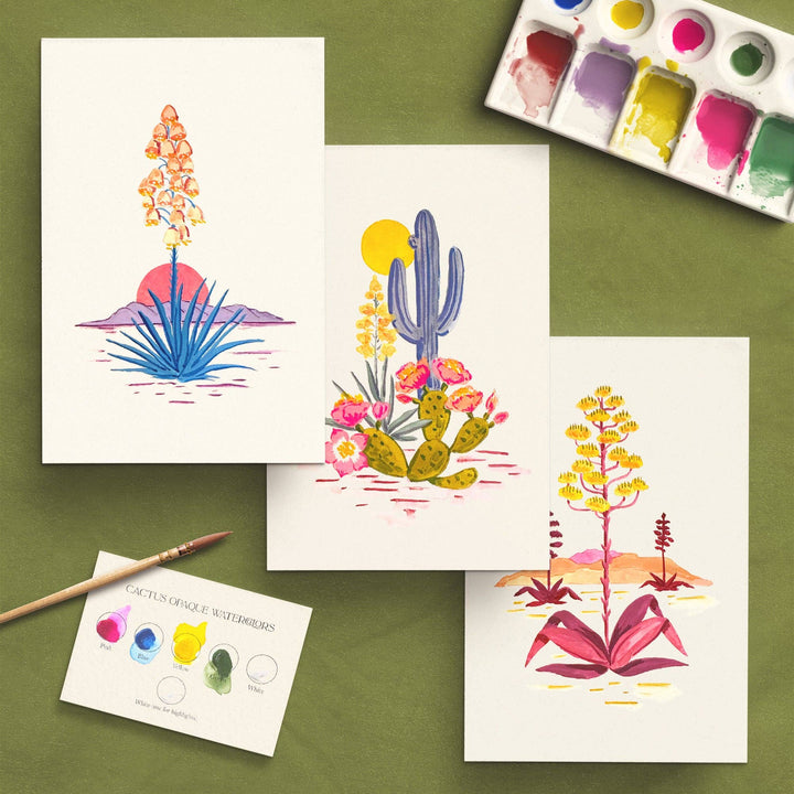 Antiquaria Watercolor Painting Kit: Cactus
