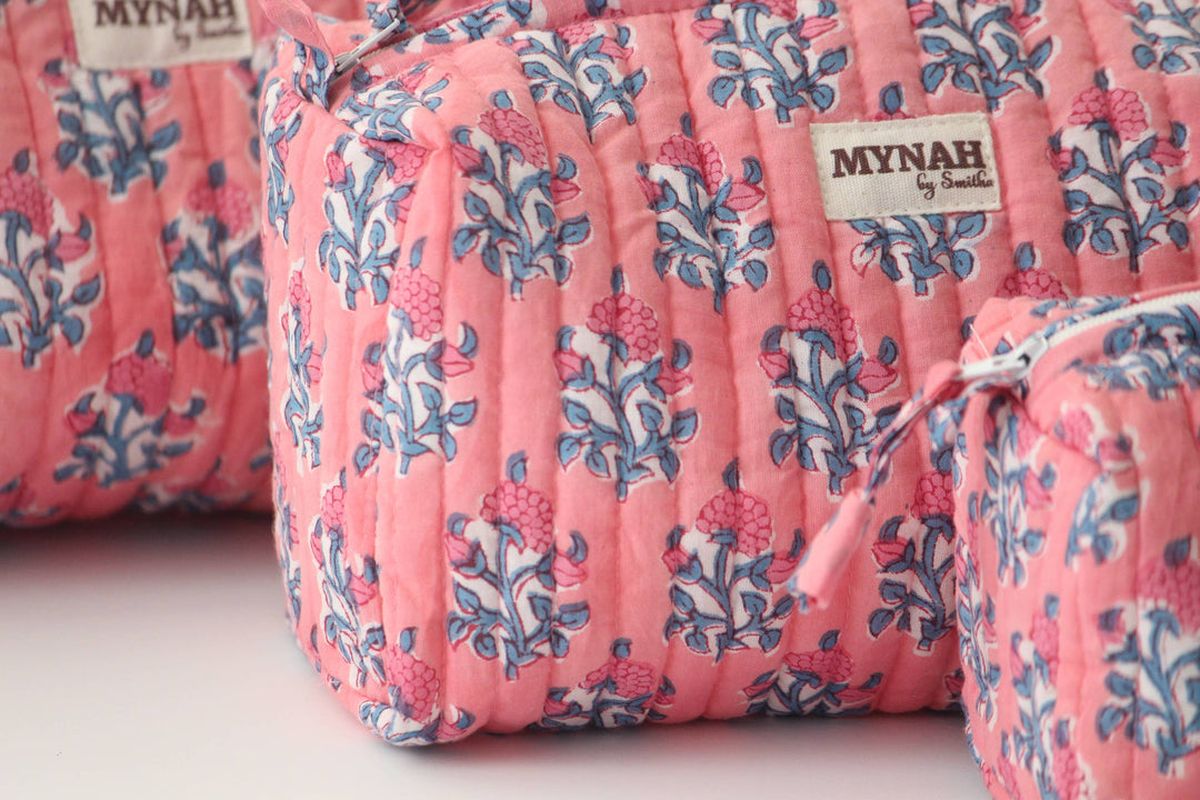 Large Watermelon Floral Cosmetic Bag