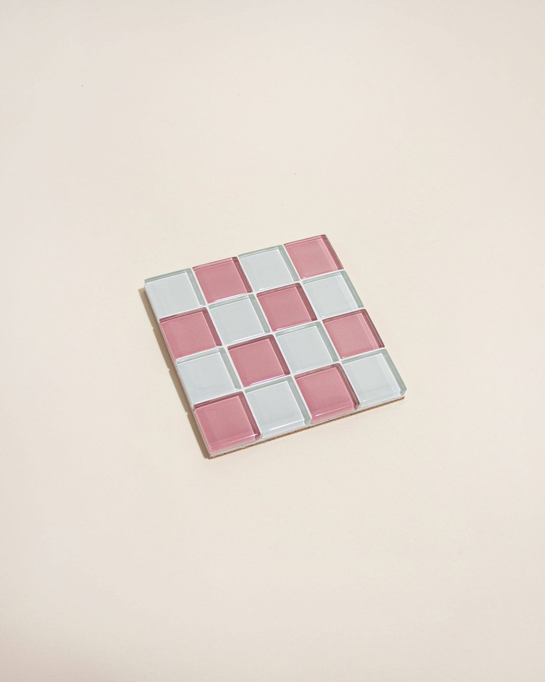 GLASS TILE COASTER - Pink Himalayan Milk Chocolate
