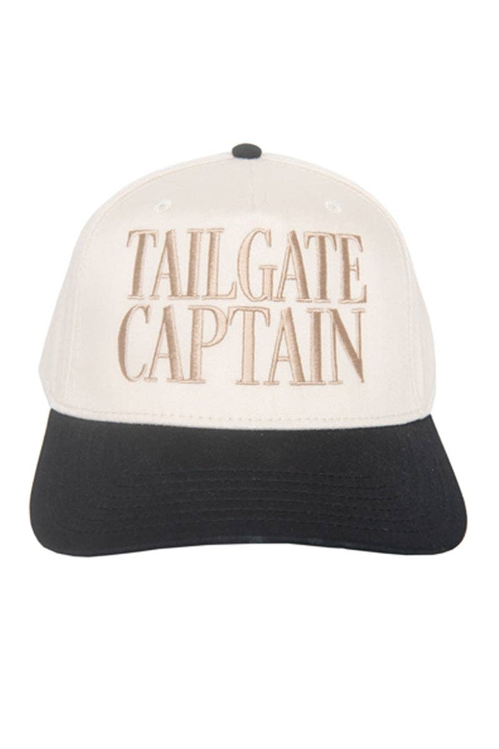 TAILGATE CAPTAIN Two-Toned Hat: Black and Tan