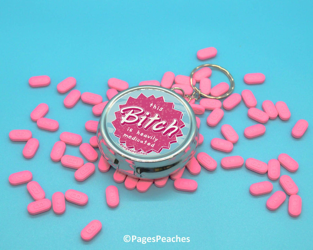 Bitch Pill Case Keychain
