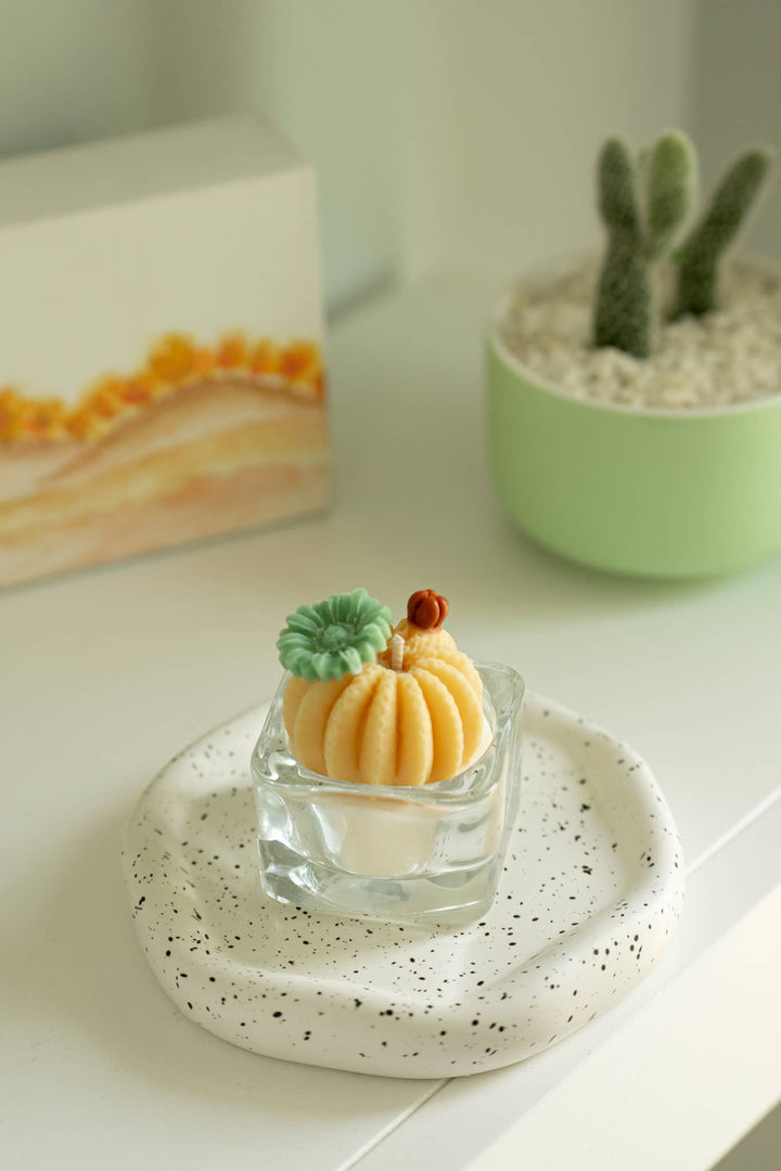 Barrel Cactus Tealight Candles: Green w/ red