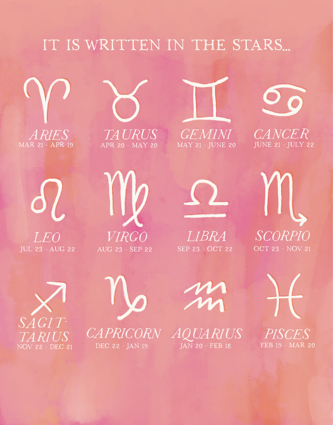 Written in the Stars Astrology Art Print