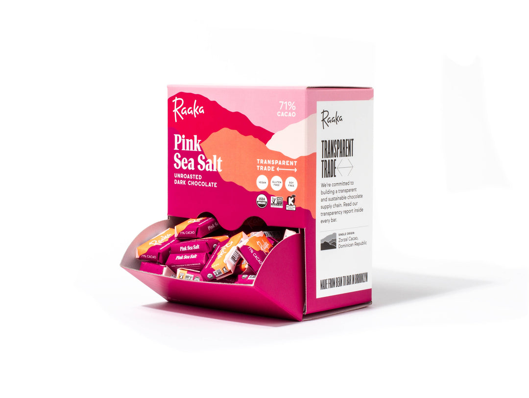 71% Pink Sea Salt Mini Chocolate Bars - pinkmoonmercantile