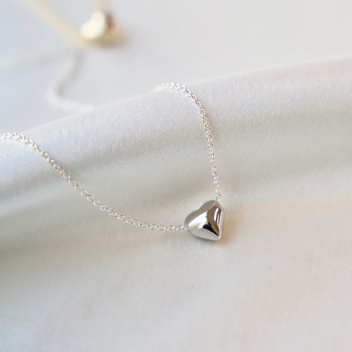 Floating Puff Heart Necklace