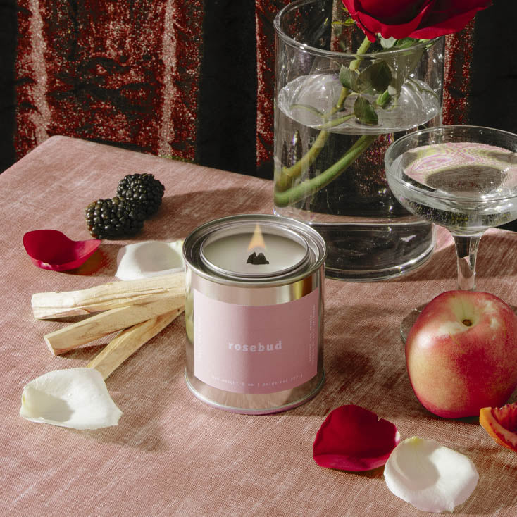 Rosebud Soy Wax Candle | Cream + Rose + Cedarwood