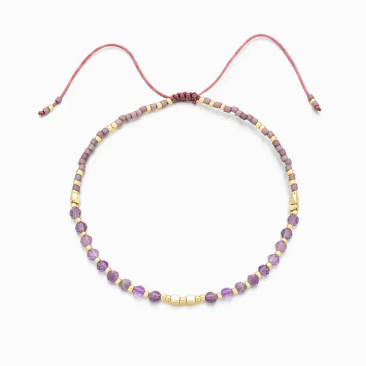 Amethyst Healing Gemstone Stacking Bracelet