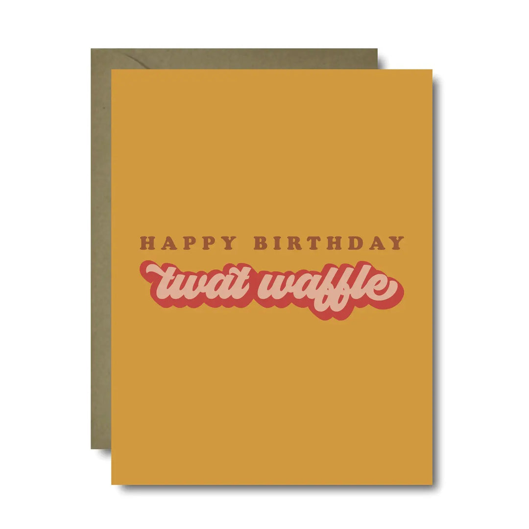 Retro Twat Waffle Birthday Greeting Card