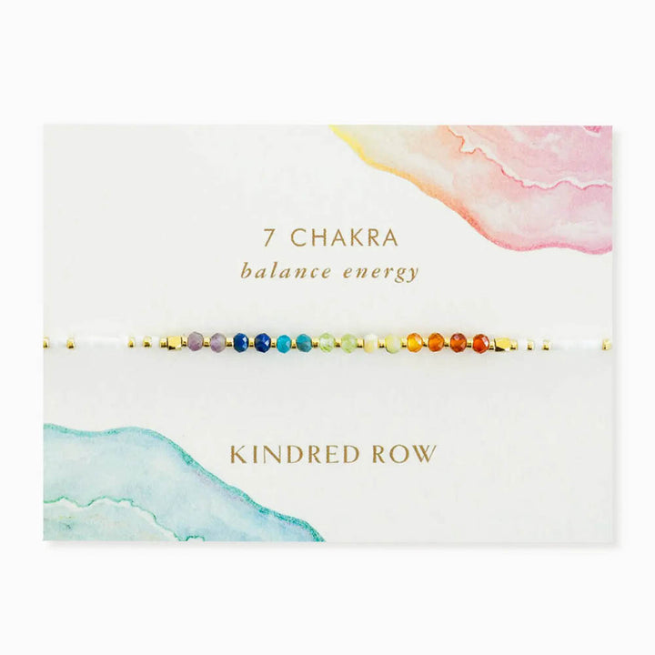 Chakra Rainbow Healing Gemstone Stacking Bracelet, White