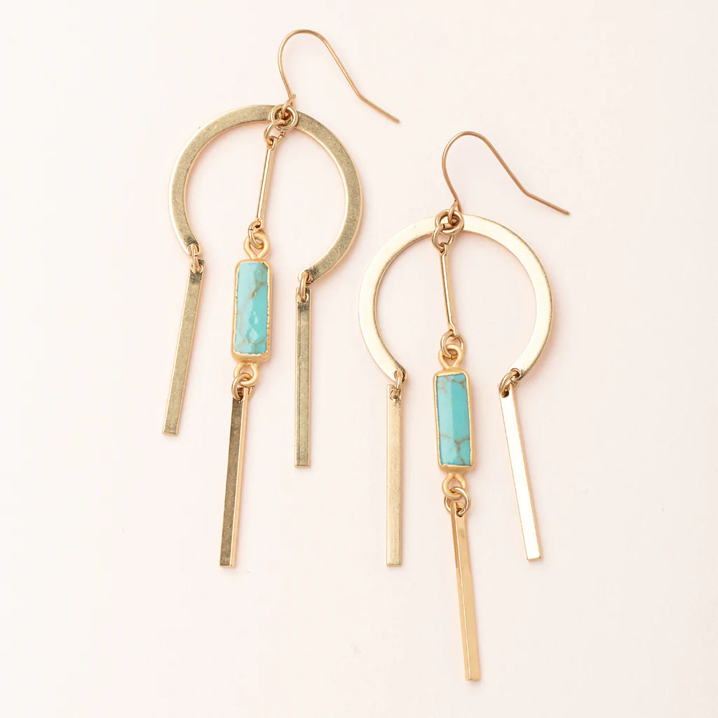 Turquoise/Gold Dream Stone Earring