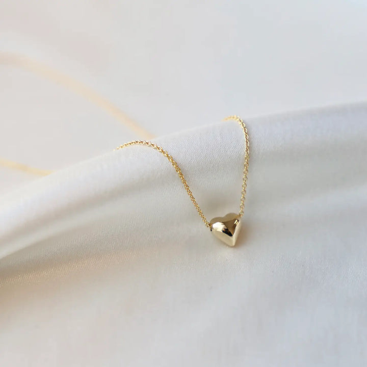 Floating Puff Heart Necklace