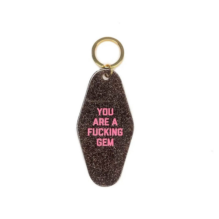 Glitter You Are a Gem Motel Keytag