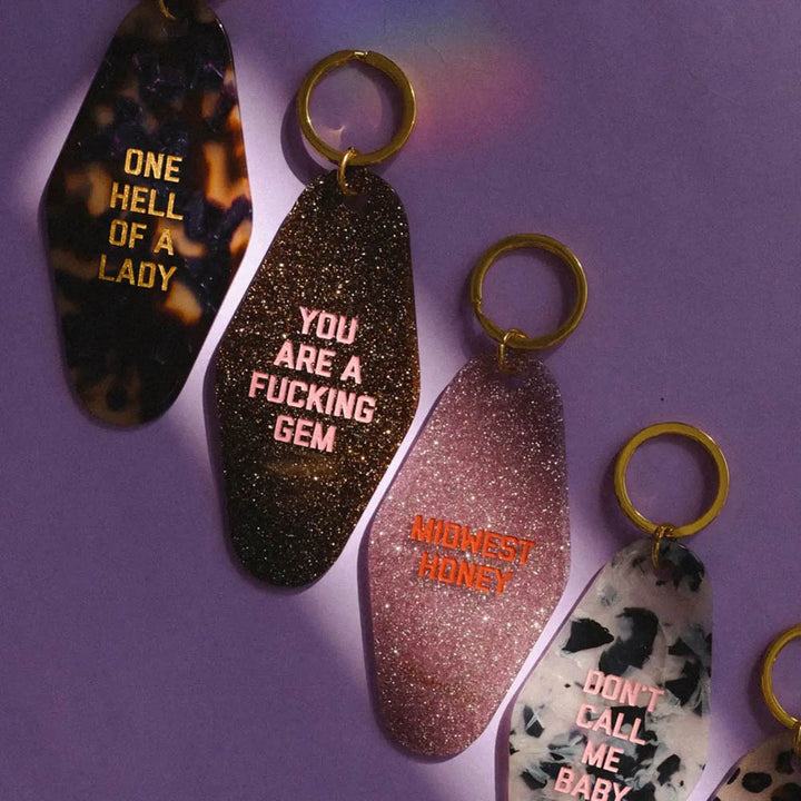 Glitter You Are a Gem Motel Keytag