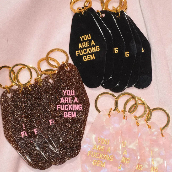 Glitter You Are a Gem Motel Keytag