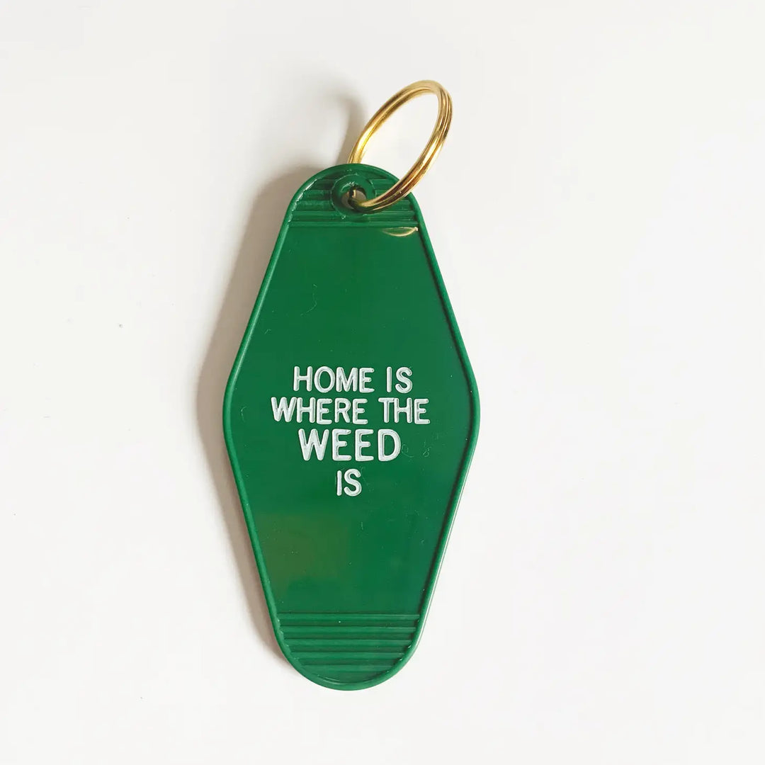 Home Is Where the Weed Is Retro Motel Keychain