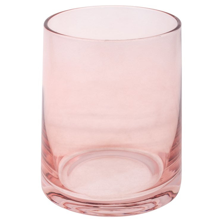 Mid Century Double Old Fashioned Glass Blush