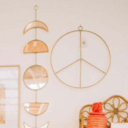 Peace Sign Brass Wreath