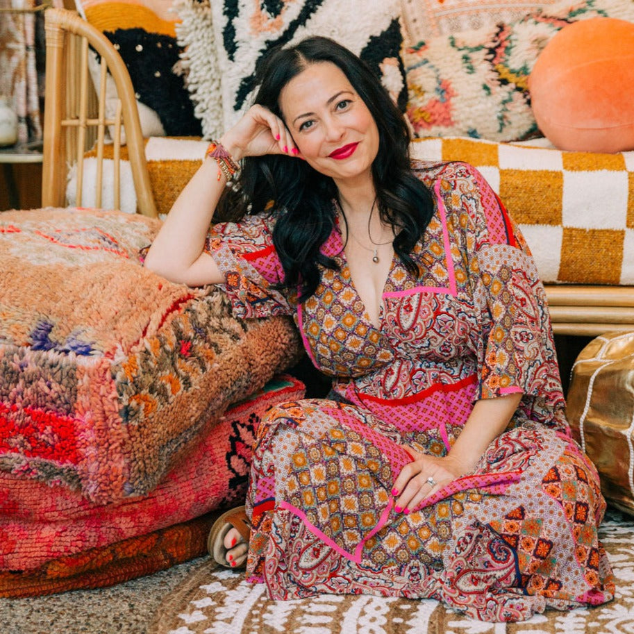 Vintage Moroccan Kilim Pouf