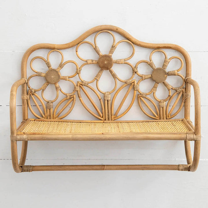 Floral Rattan Wall Shelf