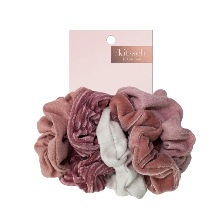 Velvet Scrunchies - Blush and Mauve