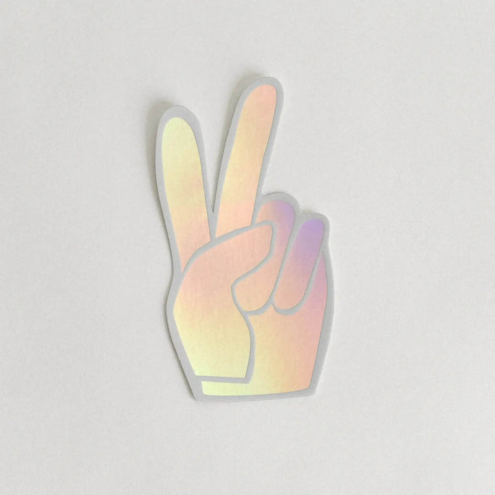 Peace Sign Holographic Vinyl Sticker