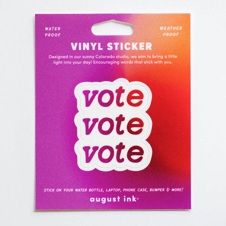 Vote Vote Vote Kiss Cut Sticker - Colorful
