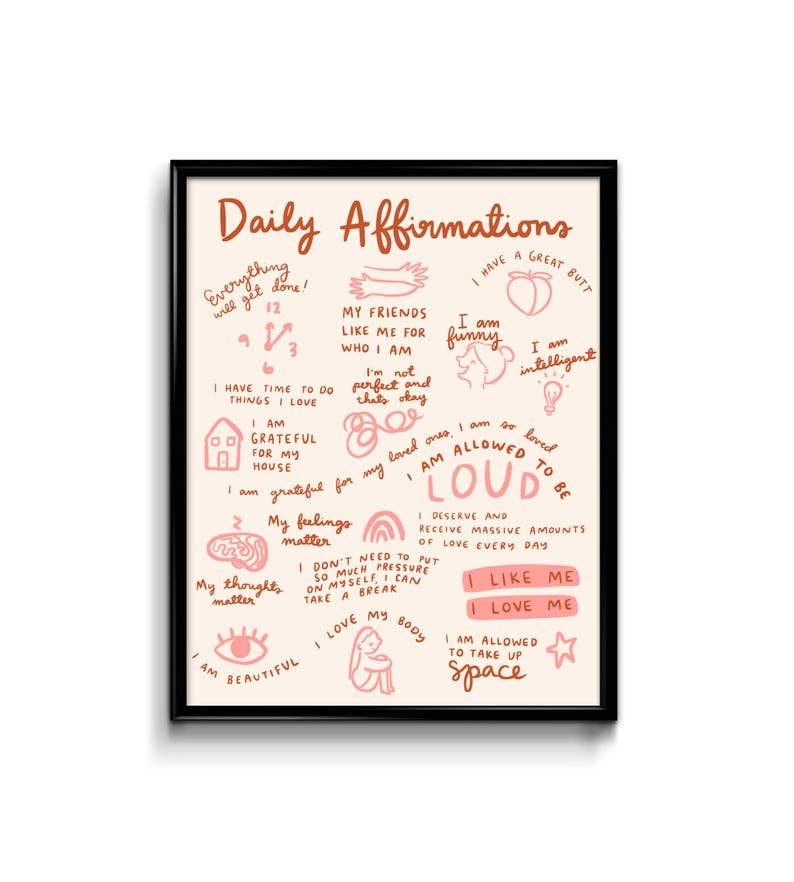 Daily Affirmations Art Print 8x10
