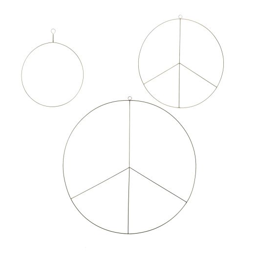 Peace Sign Brass Wreath