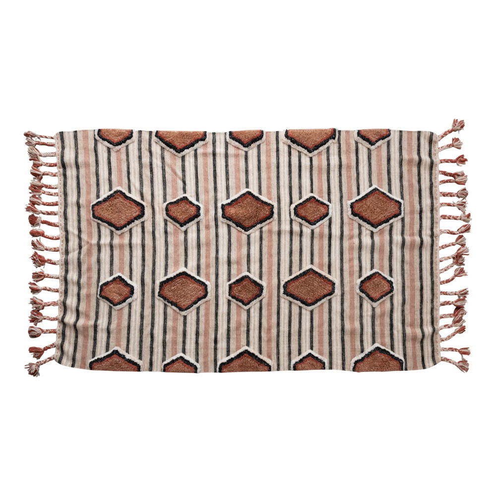 Cotton Tufted Kilim Rug w/ Tassels