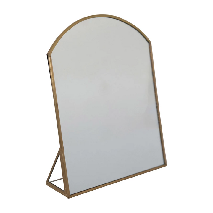 Metal Framed Standing Mirror, Brass