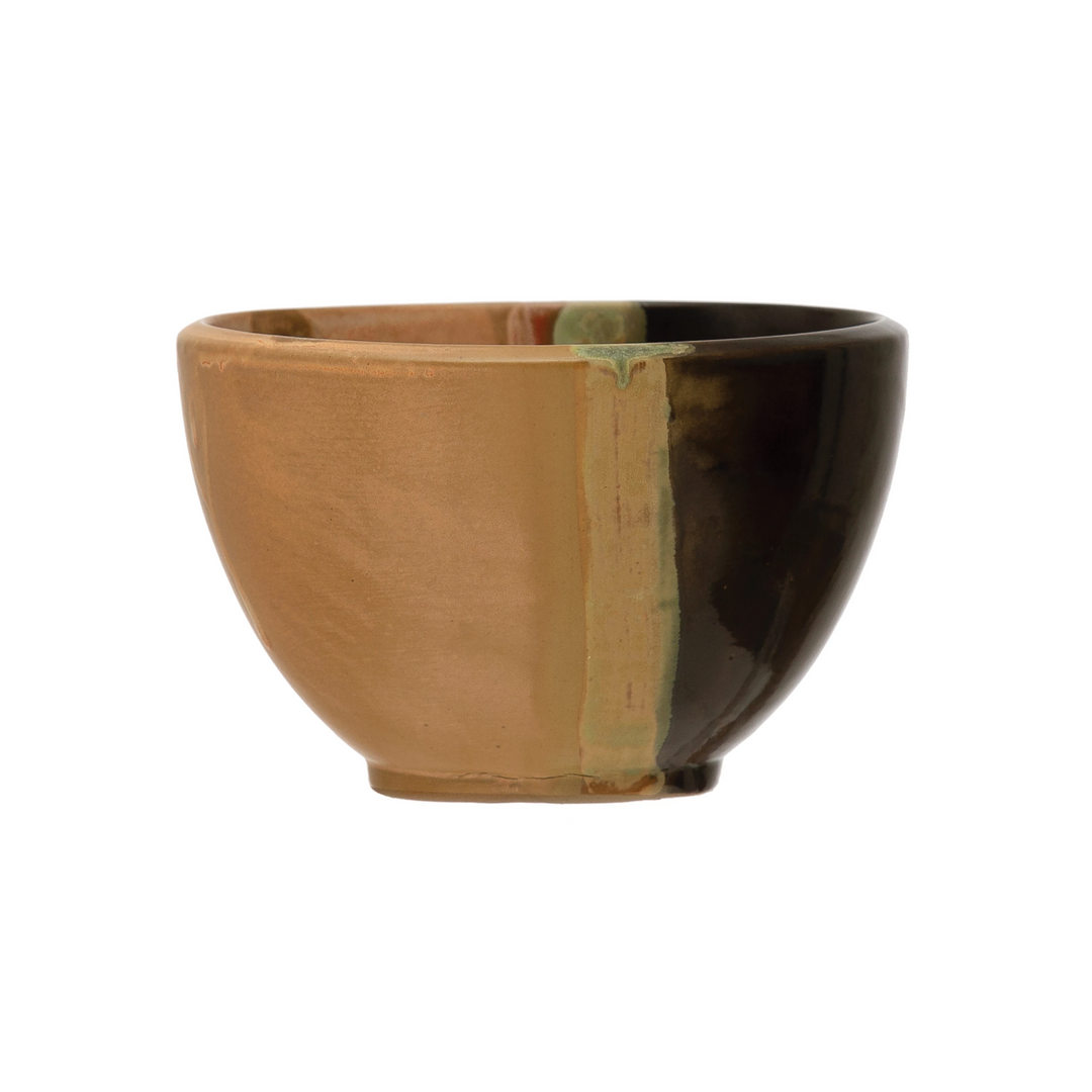 Hand-Painted Stoneware Bowl w/ Reactive Glaze