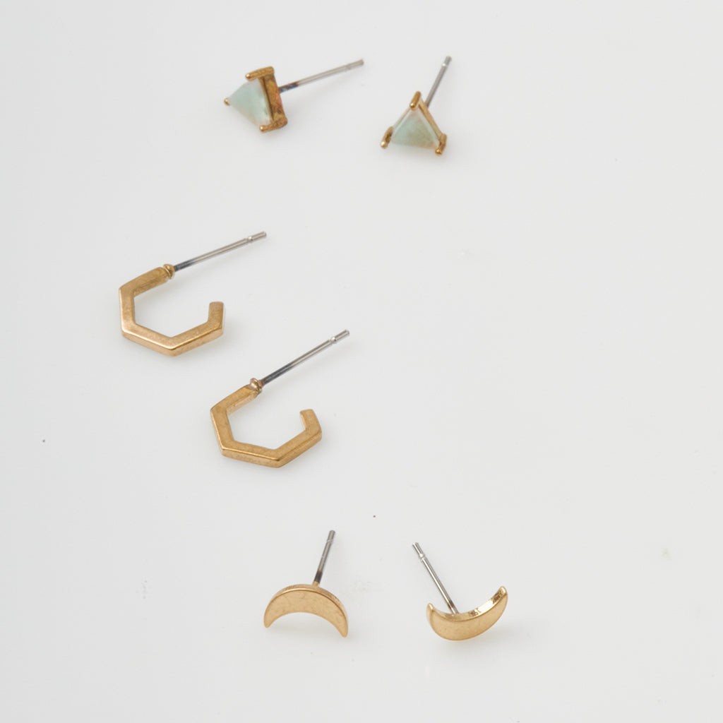 Ella Stud Trio, Gold