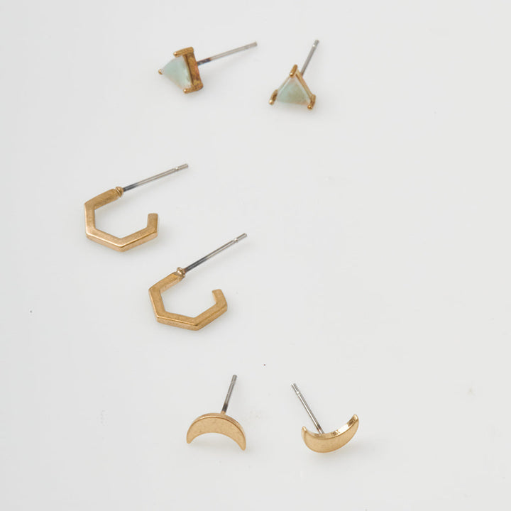Ella Stud Trio, Gold