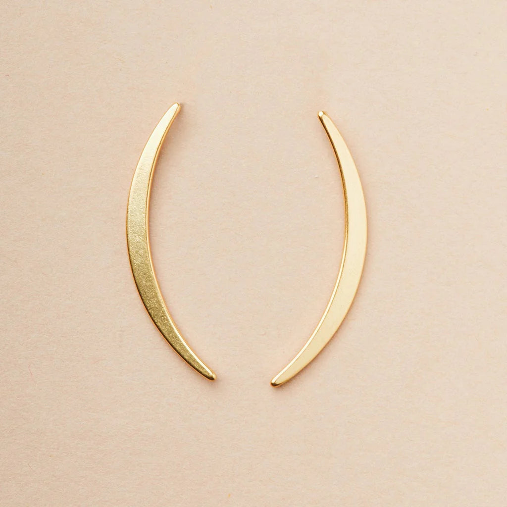 Gibbous Slice Stud Earrings - Refined Earring Collection