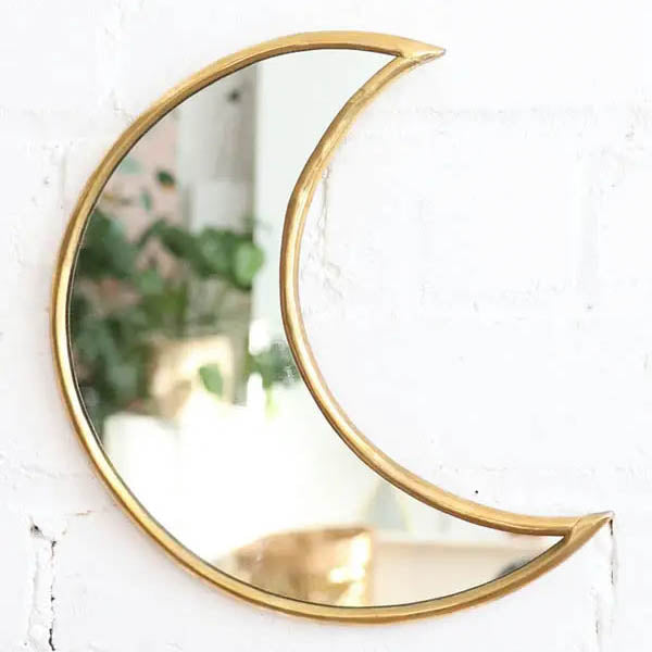 Moon Mirror- Gold Brass