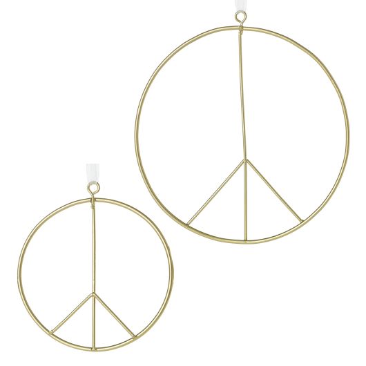 Peace Sign Brass Wreath
