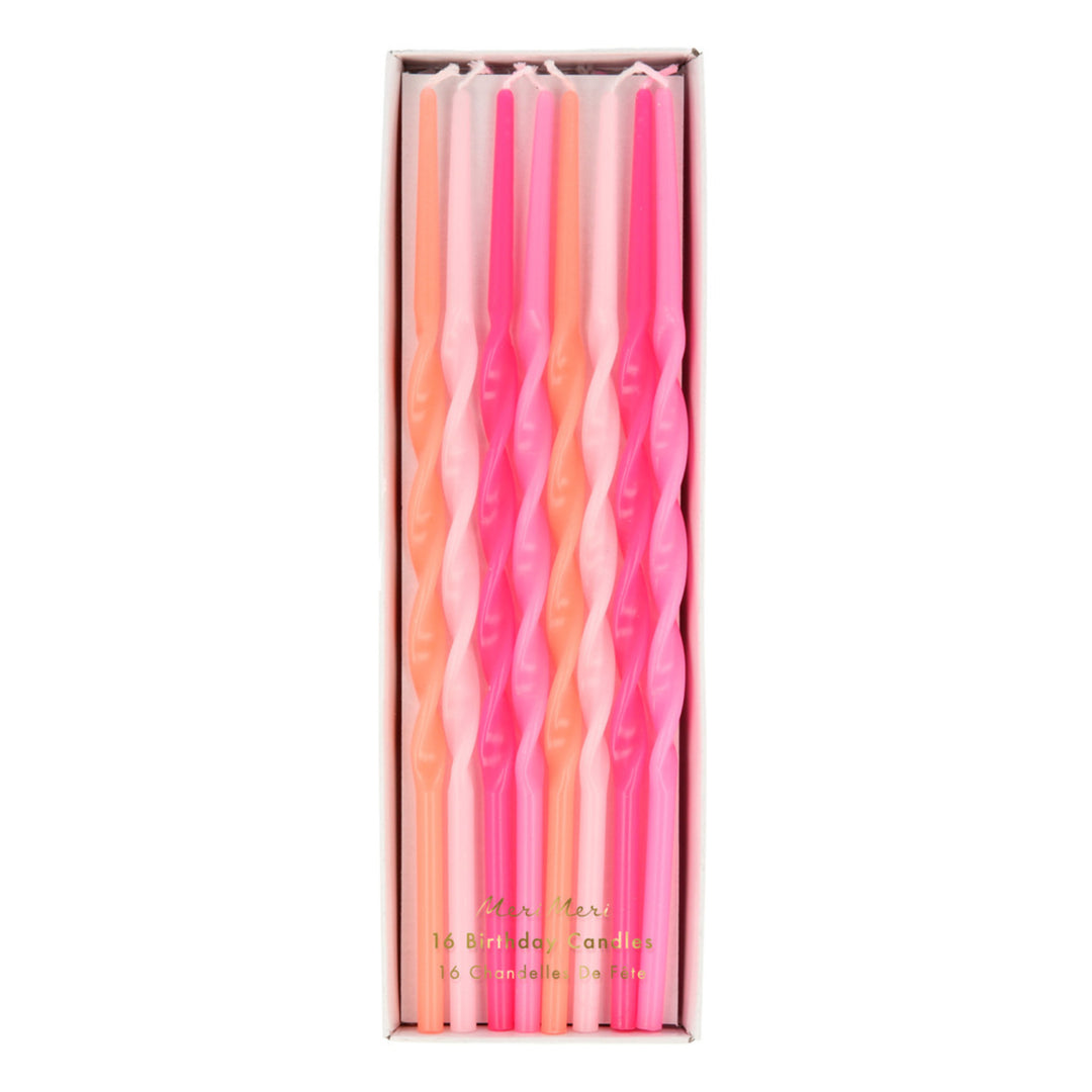 Pink Twisted Long Candles