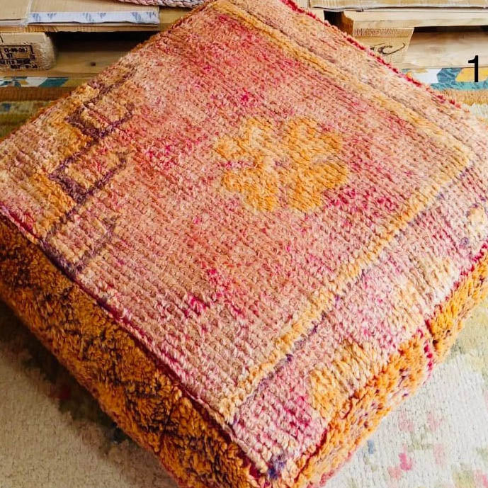 Vintage Moroccan Kilim Pouf
