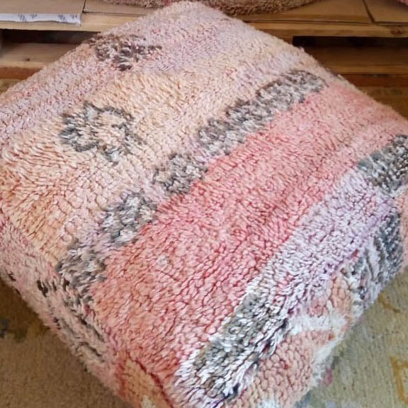 Vintage Moroccan Kilim Pouf