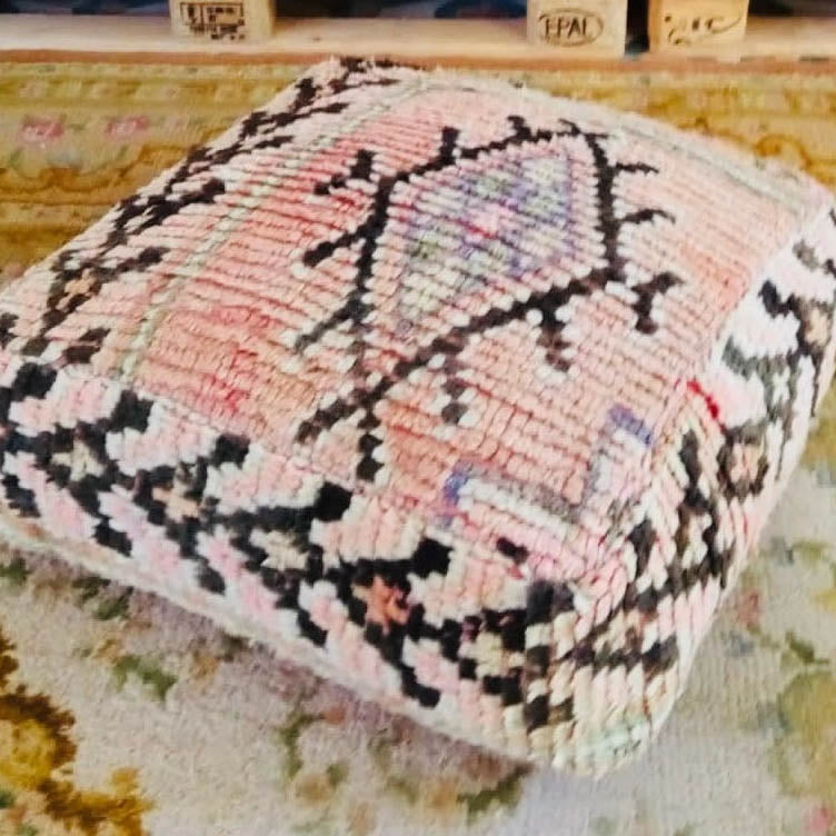 Vintage Moroccan Kilim Pouf