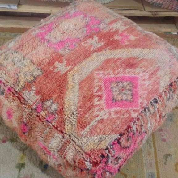 Vintage Moroccan Kilim Pouf