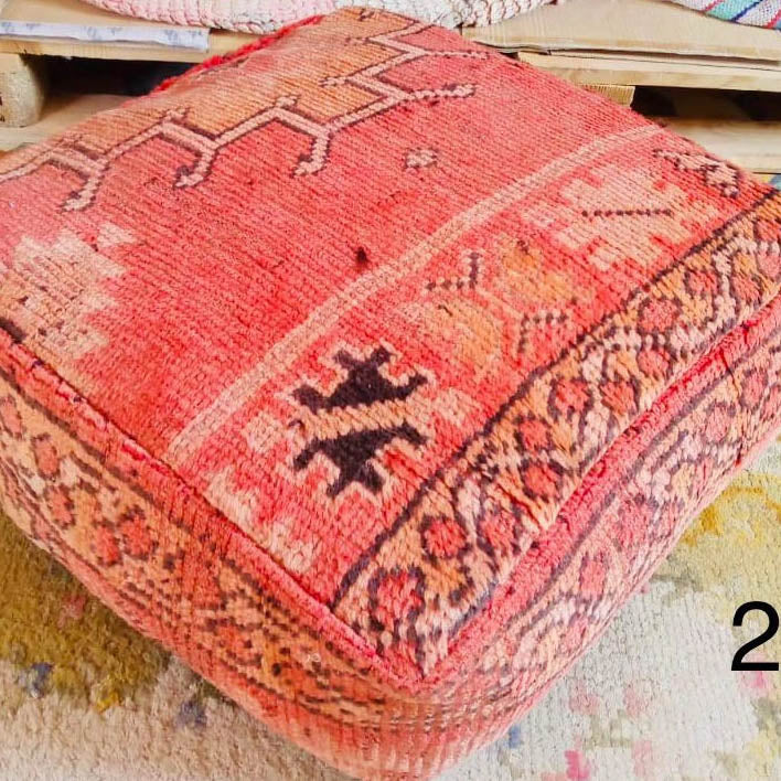 Vintage Moroccan Kilim Pouf