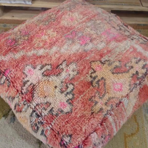 Vintage Moroccan Kilim Pouf