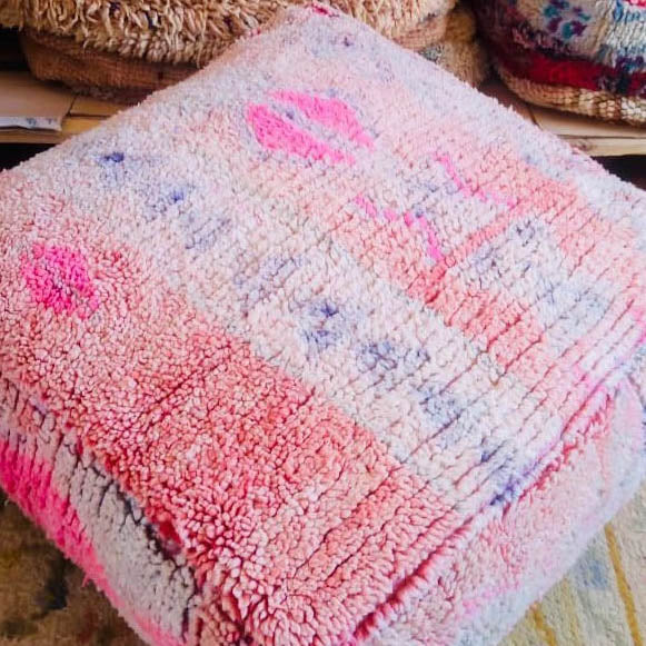 Vintage Moroccan Kilim Pouf
